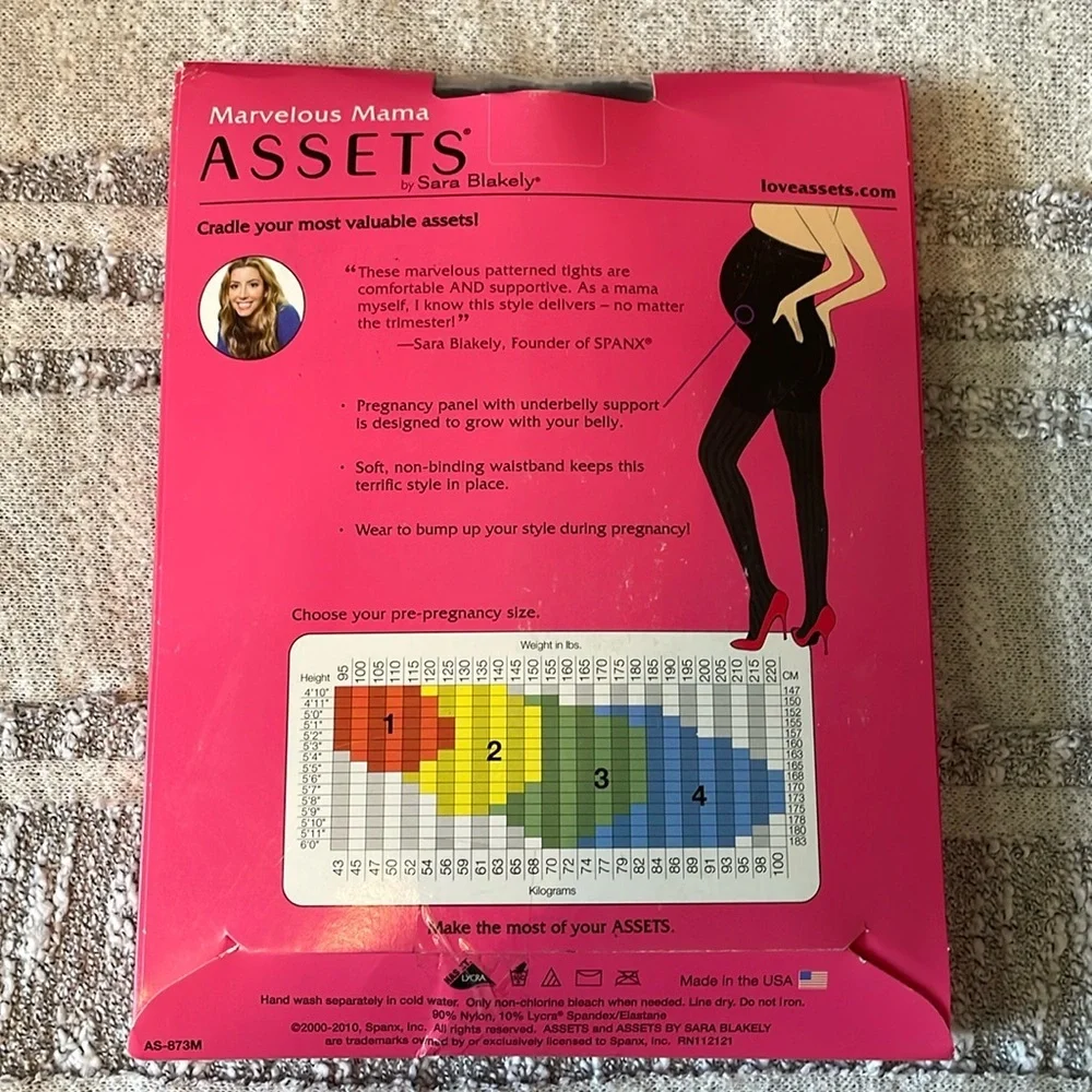 Marvelous Mama Assets by Sara Blakely Terrific Tights Maternity Stripe sz3